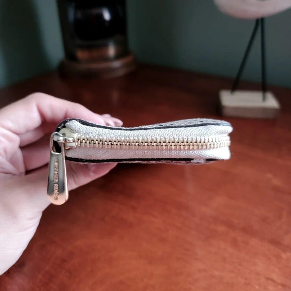 Michael Kors Jet Set Brandy Continental Wallet Taupe Tan Python Embossed Leather - Picture 6 of 16